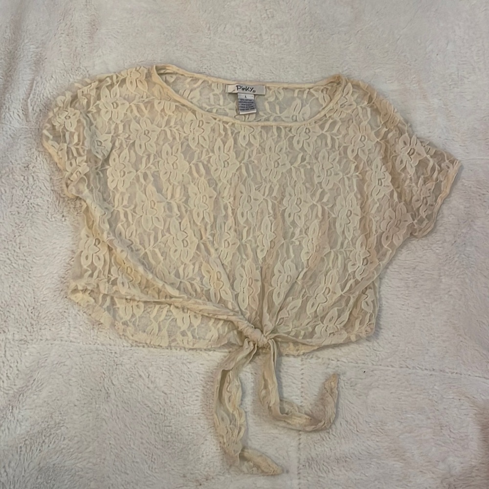 Mesh floral t shirt blouse